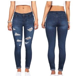 Wax jeans Butt I love you damaged distressed jeans